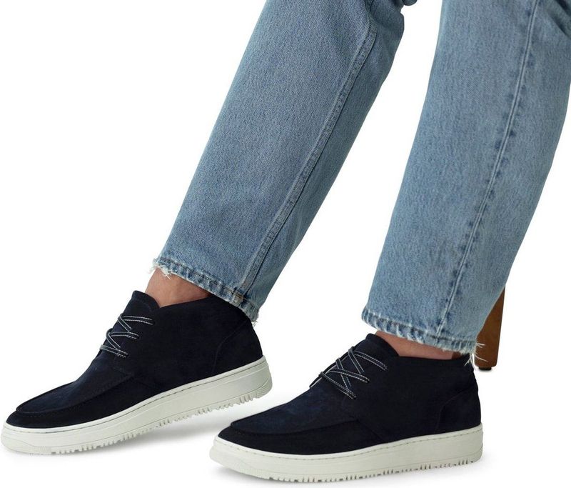 Manfield - Veterboots - Donkerblauw - Suède