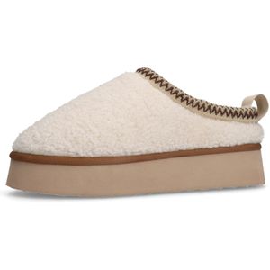 Manfield - Teddy Clogs - Muiltjes - Ecru - Textiel