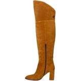 Cognac suède hoge laarzen met hak