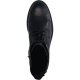 Manfield - Dames - Zwarte leren veterboots