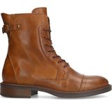 Manfield - Dames - Cognac leren veterboots