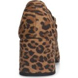 Manfield - Suède Pumps - Panterprint - Beige/Bruin - Blokhak