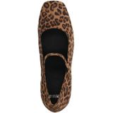 Manfield - Suède Pumps - Panterprint - Beige/Bruin - Blokhak