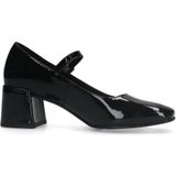 Manfield - Zwarte Lakleren Mary Jane Pumps - Hak 6 cm - Gespsluiting