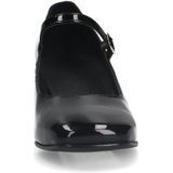 Manfield - Zwarte Lakleren Mary Jane Pumps - Hak 6 cm - Gespsluiting