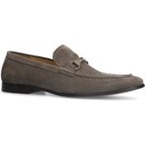Manfield - Heren - Bruine Suède Loafers - Suède - Platte Hak 1 cm