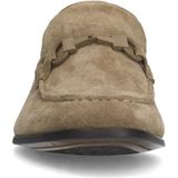 Manfield - Heren - Taupe Suède Loafers - Suède - Platte Hak 1 cm