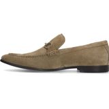Manfield - Heren - Taupe Suède Loafers - Suède - Platte Hak 1 cm