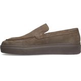 Manfield - Heren - Antraciete Loafers - Nubuck - Grijze Zool
