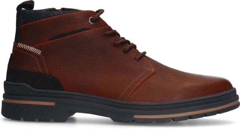 Manfield - Heren - Cognac leren veterboots
