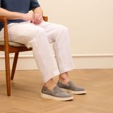 Manfield - Loafers - Grijs - Suède - Platte Zool