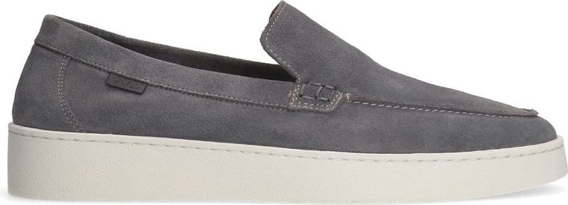 Manfield - Loafers - Grijs - Suède - Platte Zool