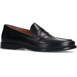 Manfield - Leren Instappers - Zwart