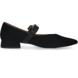 Manfield - Zwarte Suède Loafers - Gesp Detail