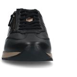 No Stress - Dames - Zwarte leren sneakers met rits