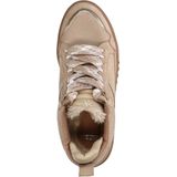 Manfield - Dames - Hoge Sneakers - Beige - Suède - Plateauzool 4 cm