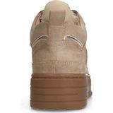 Manfield - Dames - Hoge Sneakers - Beige - Suède - Plateauzool 4 cm
