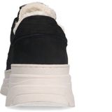 Manfield - Dames - Zwarte Nubuck Sneakers - Chunky Zool - Uitneembaar Voetbed