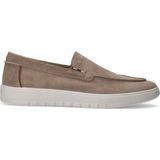 Manfield - Beige Suède Loafers - Casual Schoenen - Comfortabele Zool