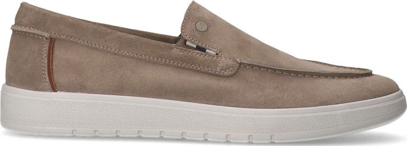 Manfield - Beige Suède Loafers - Casual Schoenen - Comfortabele Zool