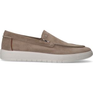 Manfield - Beige Suède Loafers - Casual Schoenen - Comfortabele Zool