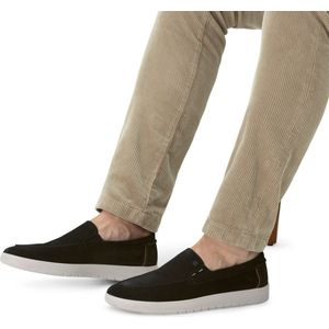 Manfield, Schoenen, Heren, Blauw, 43 EU, Suède, Blauwe Suède Loafers met Witte Zool