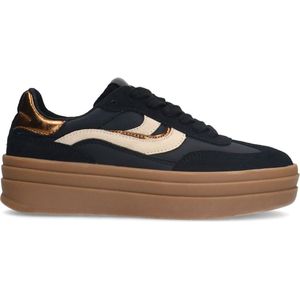 Manfield - Sneakers - Zwart - Leer
