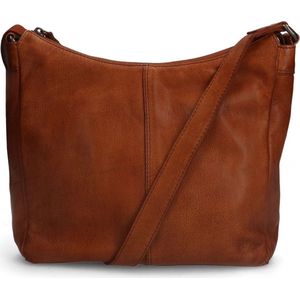 Manfield - Cognac Schoudertas - Leren - 28x23x8 cm