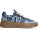 Manfield - Dames - Blauwe denim sneakers