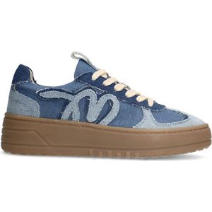 Manfield - Dames - Blauwe denim sneakers