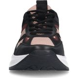 Manfield - Sneakers - Zwart - Leer - Mesh-details