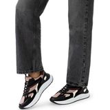 Manfield - Sneakers - Zwart - Leer - Mesh-details