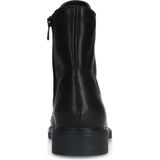 Manfield - Dames - Zwarte leren veterlaarsjes