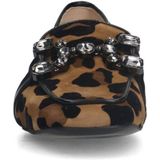 Manfield - Velours Loafer - Veelkleurig - Velours - Panterprint met Ketting