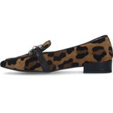 Manfield - Velours Loafer - Veelkleurig - Velours - Panterprint met Ketting