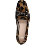 Manfield - Velours Loafer - Veelkleurig - Velours - Panterprint met Ketting