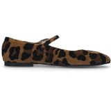 Manfield - Leopard Suède Mary Jane Ballerina's