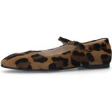 Manfield - Leopard Suède Mary Jane Ballerina's