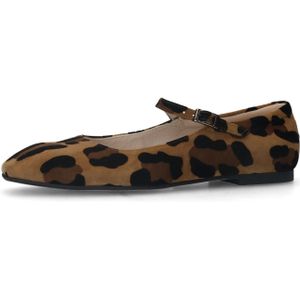 Manfield - Ballerina's - Veelkleurig - Suède - Panterprint