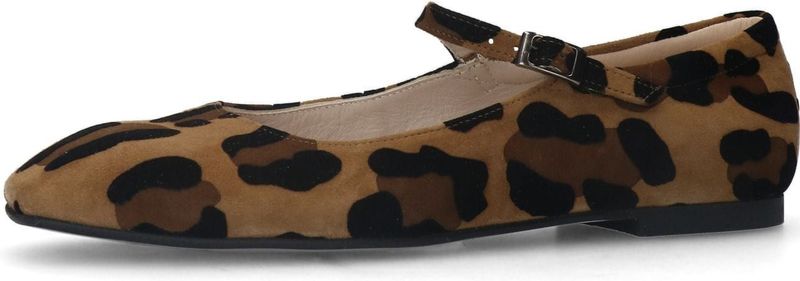 Manfield - Leopard Suède Mary Jane Ballerina's