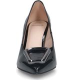 Manfield - Lakleren Pumps - Zwart - Leer