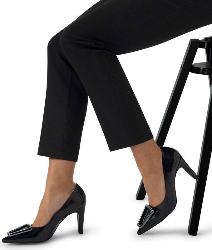 Manfield - Lakleren Pumps - Zwart - Leer