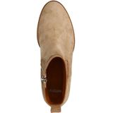 Manfield - Dames - Enkellaarsjes - Beige - Suède