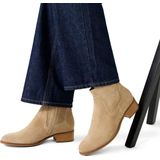 Manfield - Dames - Enkellaarsjes - Beige - Suède