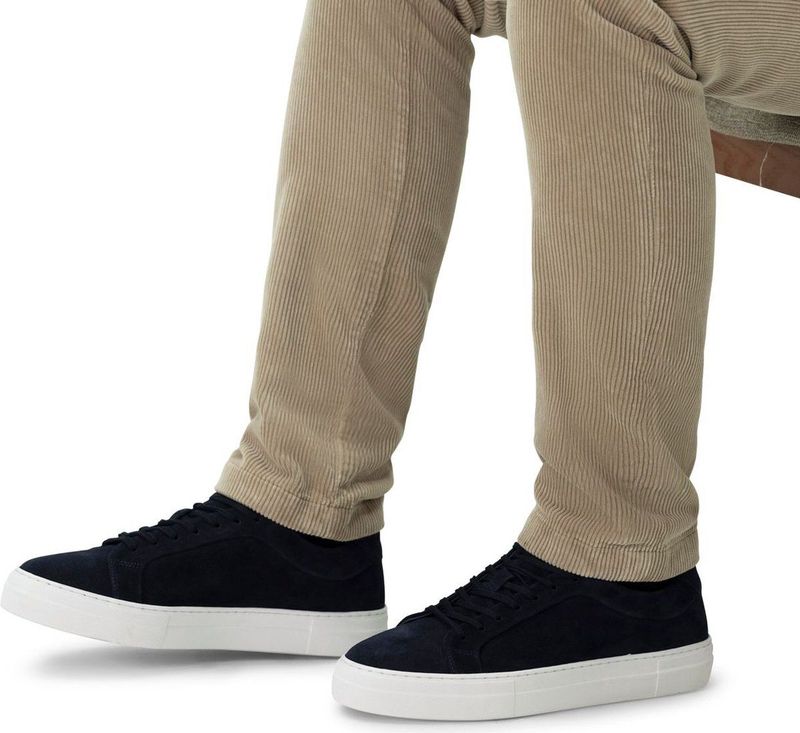 Manfield - Heren - Navy suède sneakers - Maat 40