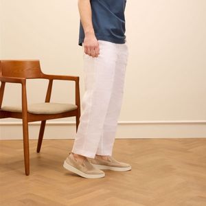 Manfield - Loafers - Beige - Textiel - Platte Zool