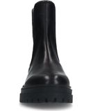 Manfield - Dames - Zwarte leren chelsea boots