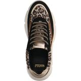 Manfield - Suède Sneakers - Zwart - Panterprint - Chunky Zool