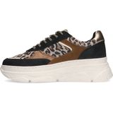 Manfield - Suède Sneakers - Zwart - Panterprint - Chunky Zool