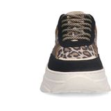Manfield - Suède Sneakers - Zwart - Panterprint - Chunky Zool